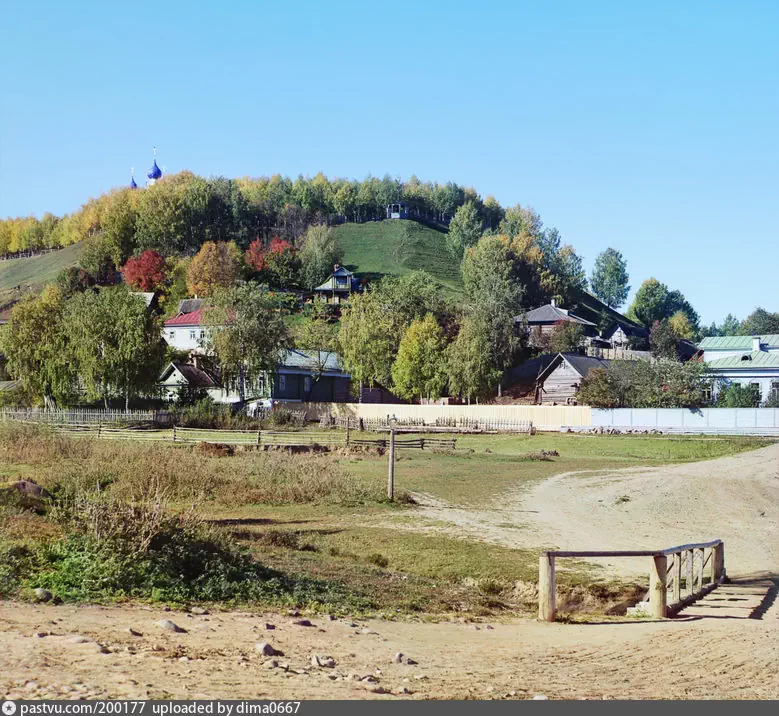 Плёс. Вид на городище с главным собором С.М.Прокудин-Горский 1910